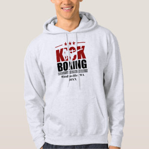 Sudadera Nombre de fecha de ubicación del boxeador de Kick 