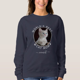 Sudadera Nombre de gato lindo con huellas de patas blancas