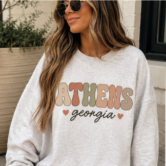 Sudadera Nombre de la ciudad retro rústica Athens Georgia
