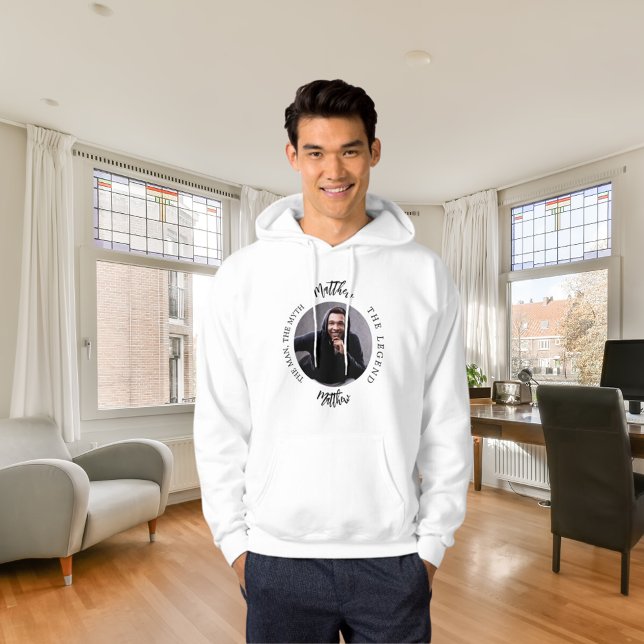 Sudadera Nombre de la foto de la leyenda del mito del hombr (Subido por el creador)