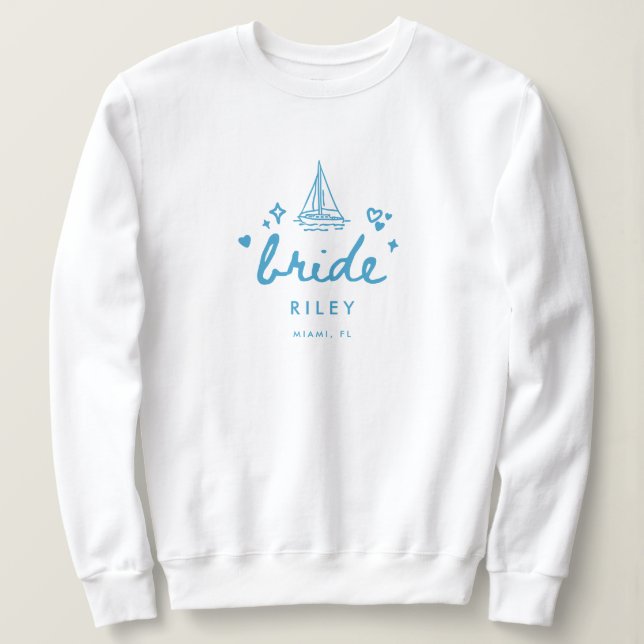 Sudadera Nombre de la Novia Moderna Boda de Despedida en el (Anverso del diseño)