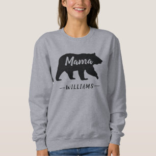 Sudadera Nombre de monograma negro gris de mamá rústica