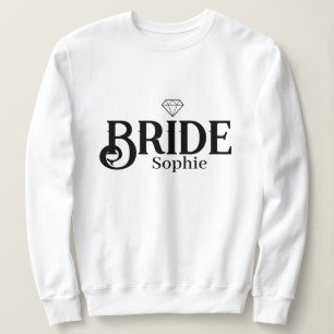 Sudadera Nombre de novia elegante personalizado joyería est