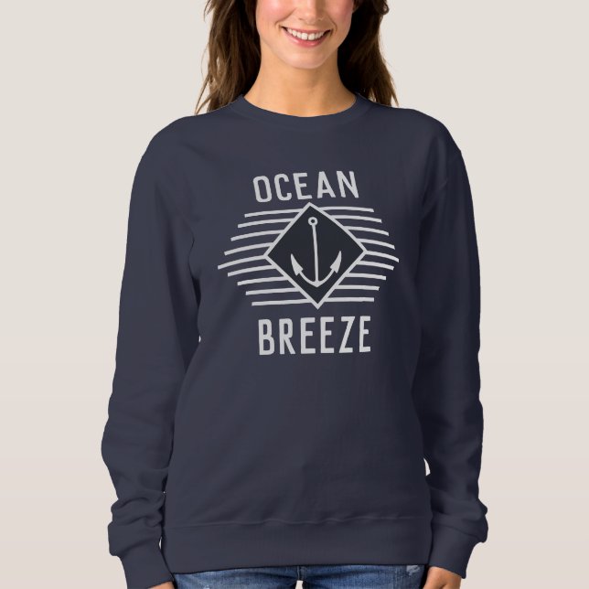 Sudadera Nombre del barco en un equipo de navegación (Anverso)
