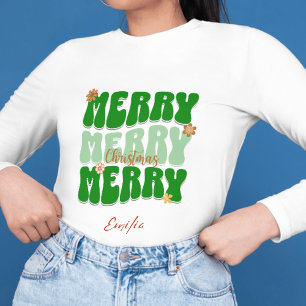 Sudadera Nombre del Boho de Navidad Retro Groovy Green Merr