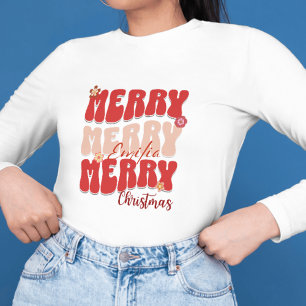 Sudadera Nombre del Boho de Navidad Retro Groovy Green Merr