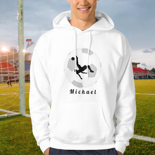 Sudadera Nombre del jugador negro y blanco del portero de f