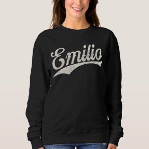 Sudadera Nombre Emilio, Nombre Retro Vintage Emilio Dado No
