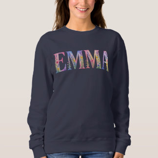 Sudadera Nombre Emma Acuarela Floral
