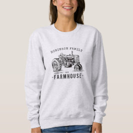 Sudadera Nombre Familiar Farmhouse Rústico Tractor Vintage