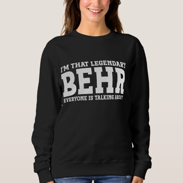 Sudadera Nombre personal Behr Nombre de pila Funny Behr (Anverso)