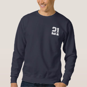 Sudadera Nombre personalizado 21º cumpleaños moderno