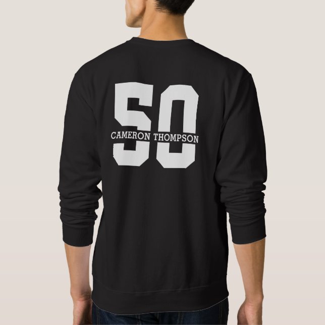 Sudadera Nombre personalizado 50 cumpleaños moderno (Reverso)