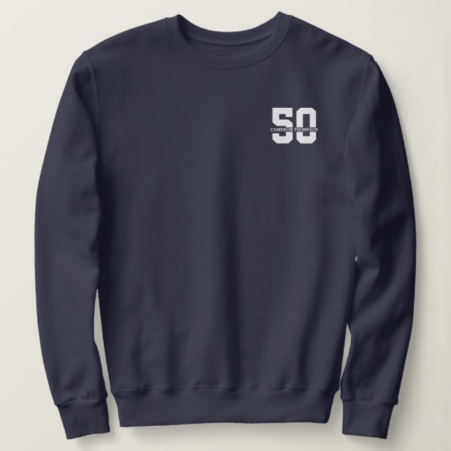 Sudadera Nombre personalizado 50 cumpleaños moderno (Anverso del diseño)