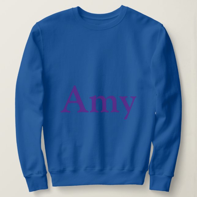 Sudadera Nombre personalizado Amy Blue Women's Sweatshirt (Anverso del diseño)