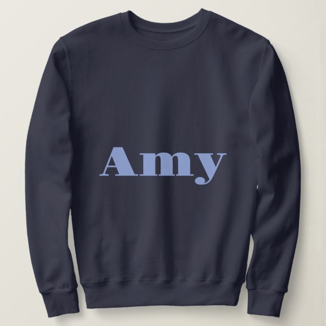 Sudadera Nombre personalizado Amy Blue Women's Sweatshirt (Anverso del diseño)