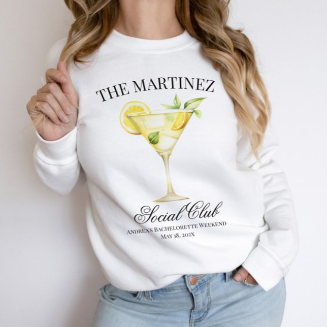Sudadera Nombre personalizado Club Social Lemon Cocktail Bo (Customizable Wording.)