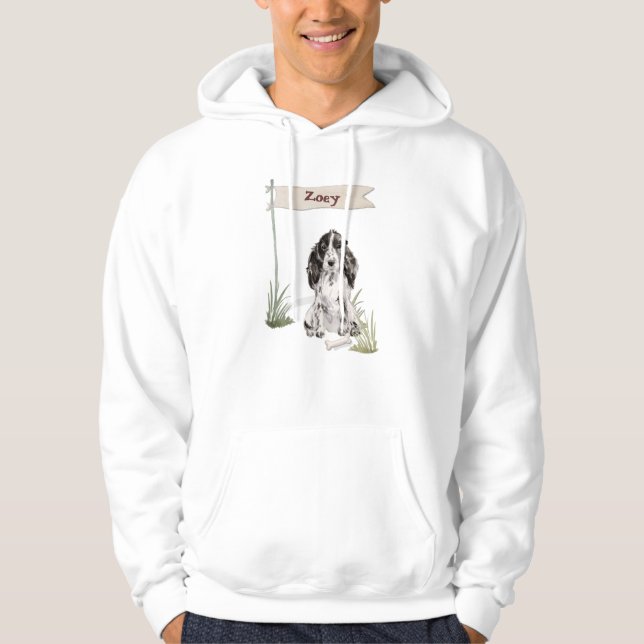Sudadera Nombre personalizado Cocker Spaniel Perro mascota (Anverso)