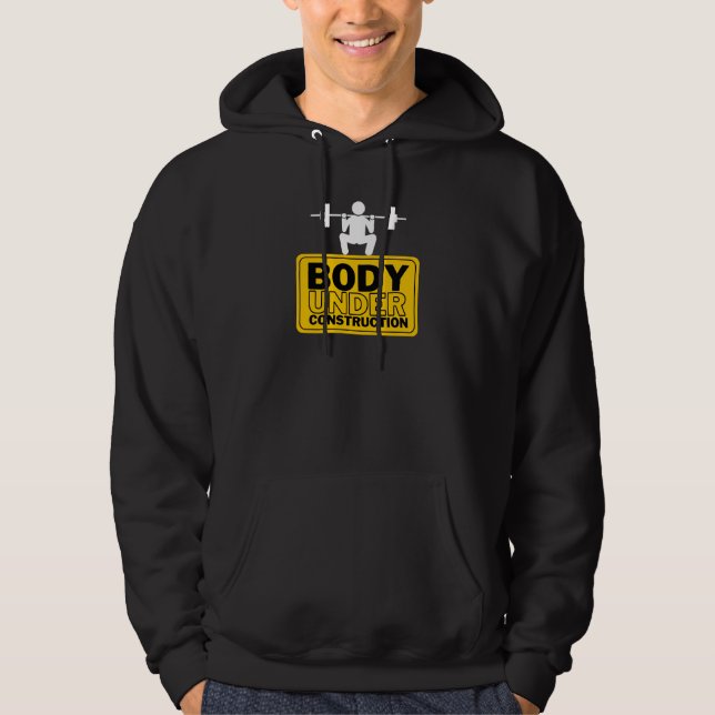 Sudadera Nombre personalizado de cuerpo bajo construcción (Anverso)