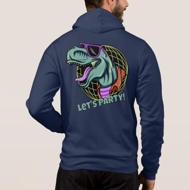 Sudadera Nombre personalizado de Hipster T-Rex (Reverso)