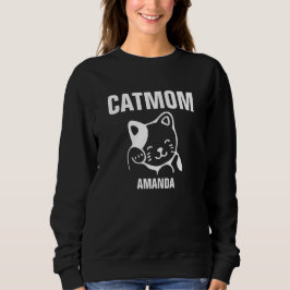 Sudadera Nombre personalizado de la mamá de gato personaliz