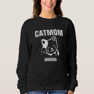 Sudadera Nombre personalizado de la mamá de gato personaliz