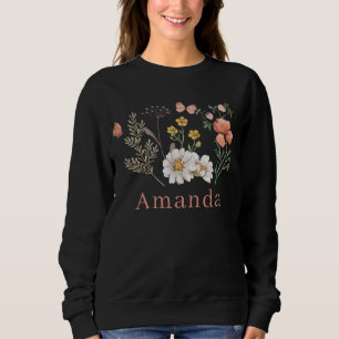 Sudadera Nombre personalizado de Wildflower Boho