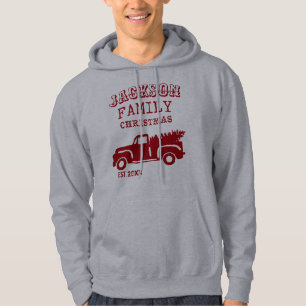 Sudadera Nombre personalizado del camión de la familia roj