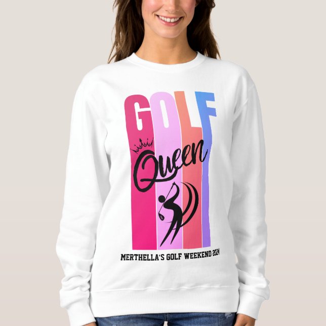 Sudadera Nombre personalizado del GOLF QUEEN de las mujeres (Anverso)
