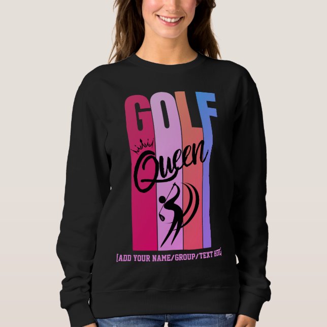 Sudadera Nombre personalizado del GOLF QUEEN de las mujeres (Anverso)