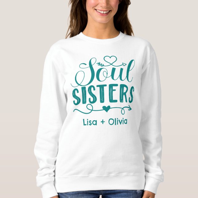 Sudadera Nombre personalizado del guión de las hermanas del (Anverso)