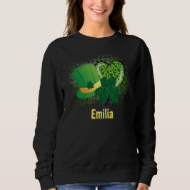 Sudadera Nombre Personalizado Día de San Patricio Trébol de