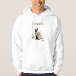Sudadera Nombre personalizado Mascota de gato siamés