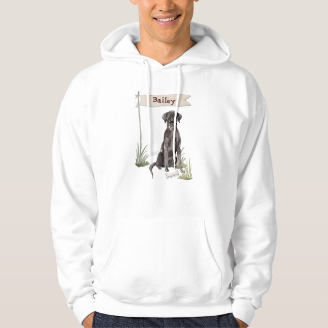 Sudadera Nombre personalizado perro Mascota de Black Lab (Anverso)