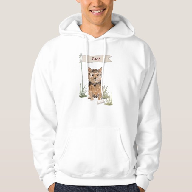 Sudadera Nombre personalizado Perro Mascota Norfolk Terrier (Anverso)