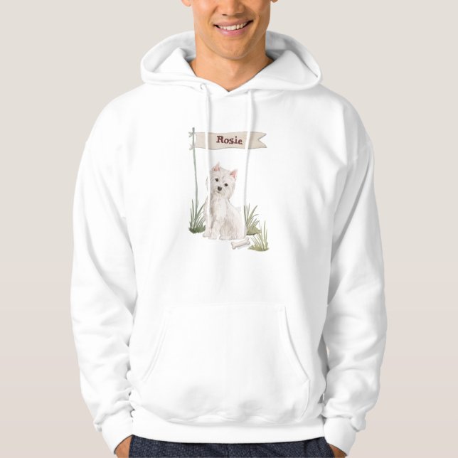 Sudadera Nombre personalizado Perro Mascota Westie (Anverso)