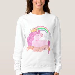 Sudadera Nombre personalizado 🌈 Rainbow Unicorn   