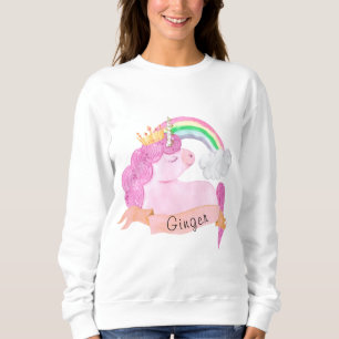 Sudadera Nombre personalizado 🌈 Rainbow Unicorn