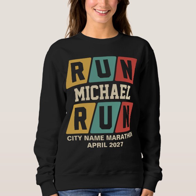 Sudadera Nombre Personalizado Retro para Maratón de Soporte (Anverso)