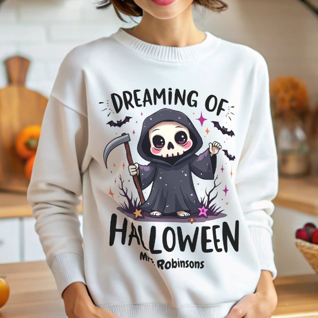 Sudadera Nombre personalizado soñando con Halloween Kawaii (Subido por el creador)
