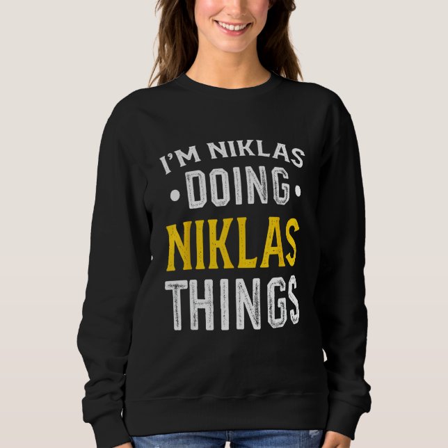Sudadera Nombre personalizado: Soy Niklas Haciendo Aarav Th (Anverso)