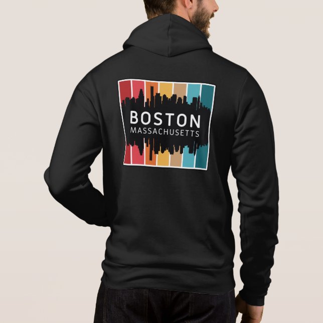 Sudadera Nombre personalizado / Texto Boston Massachusetts (Reverso)