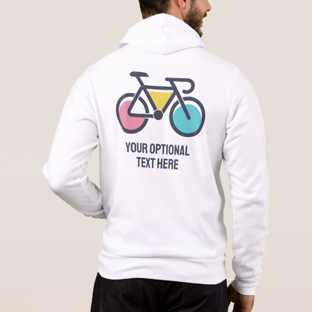 Sudadera Nombre personalizado y bicicleta de texto (Reverso)