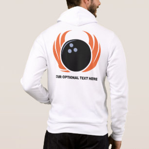Sudadera Nombre personalizado y bola de bolos de texto con 