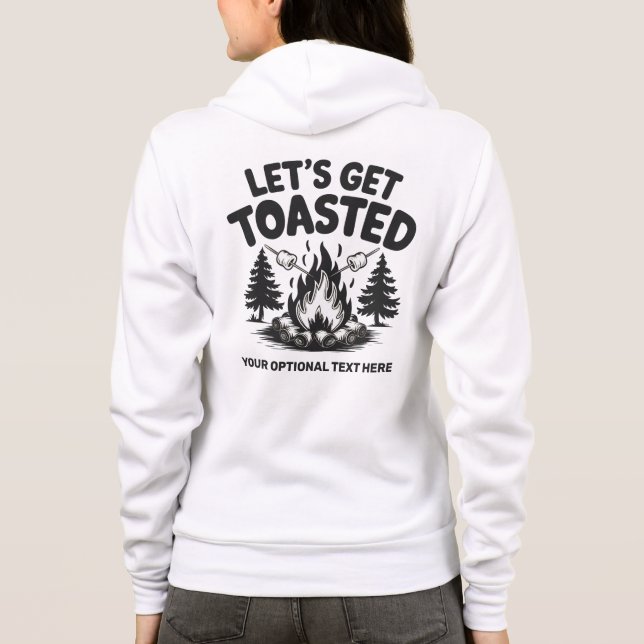 Sudadera Nombre personalizado y camping de texto (Reverso)