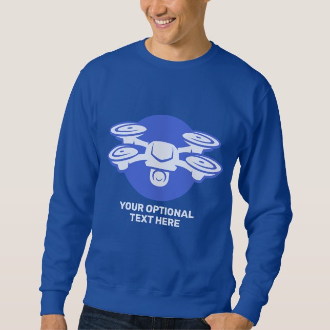 Sudadera Nombre personalizado y Drone de texto (Anverso)