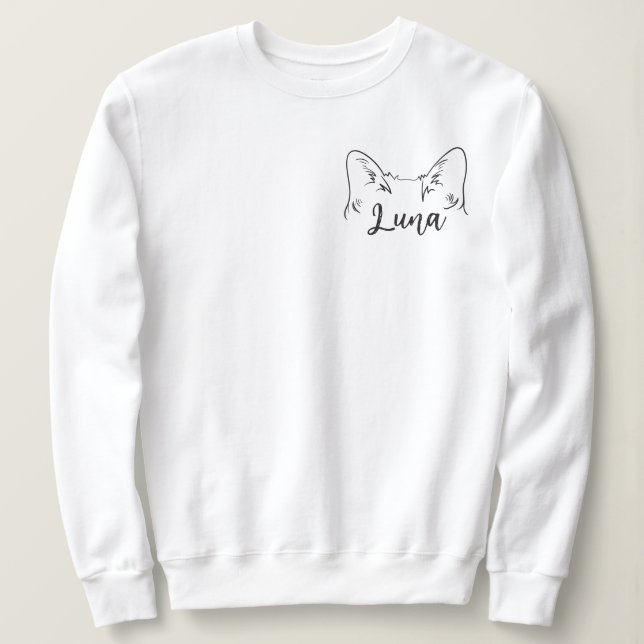 Sudadera Nombre simple personalizado simple Snowshoe Cat Mo (Anverso del diseño)