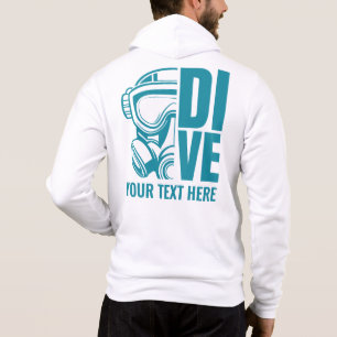 Sudadera Nombre y ubicación personalizados Buceo Scuba
