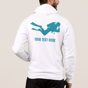 Sudadera Nombre y ubicación personalizados Buceo Scuba