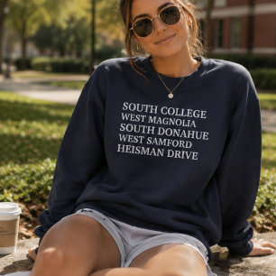 Sudadera Nombres de calles de la ciudad de Auburn Alabama